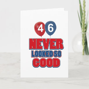 46th year old birthday designs card