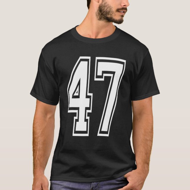 47 Birthday College Number T-Shirt (Front)