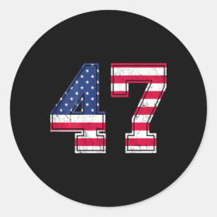 47 Birthday Shirt Usa Flag Sports Team Jersey Ck N Classic Round Sticker