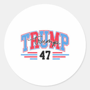 47 Donald Trump 2024 American Flag 2024 Election Classic Round Sticker