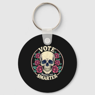 47 Feminist Vote Women Are Smarter Vintage Skull R Keychain