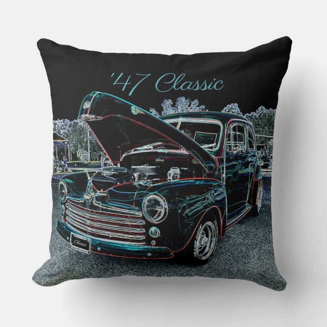 '47 Oreiller à lancer d'automobile classique (Recto)