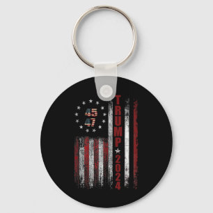 47 Trump 2024 American Flag 1  Keychain