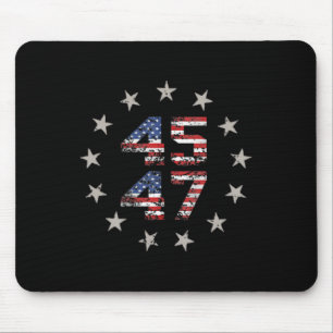47 Trump 2024 American Flag (on Back) 1  Mouse Pad