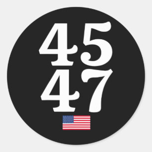 47 Trump 2024 Usa American Flag  Classic Round Sticker