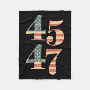 47 Trump 2024 Vintage Flag Support Trump 45 47 Wom Fleece Blanket