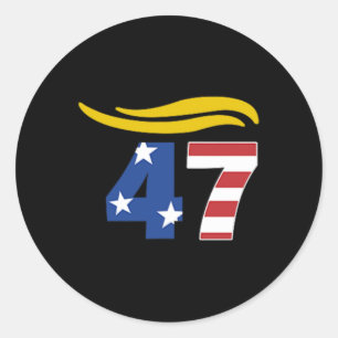 47 Trump Hair 1 Classic Round Sticker