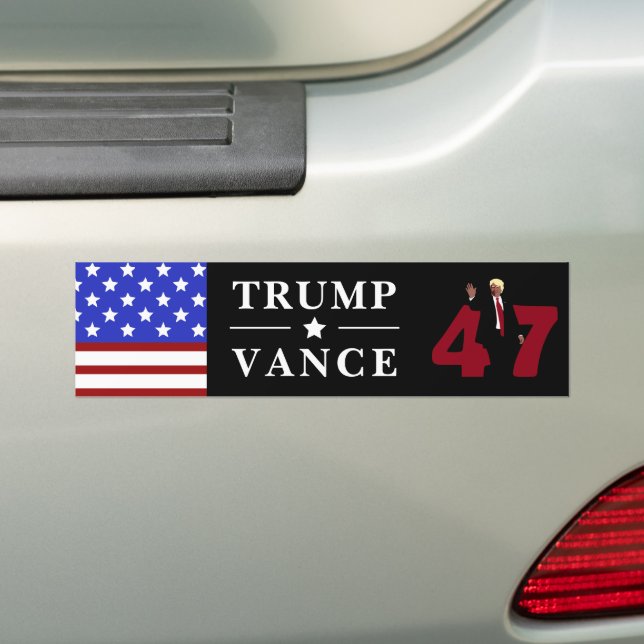 47 Trump Vance 2024 Bumper Sticker (On Car)