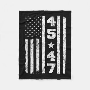 47 Trump Vintage Usa Flag 2024 President Election  Fleece Blanket