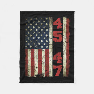 47 Trump Vintage Usa Flag 2024 President Election Fleece Blanket