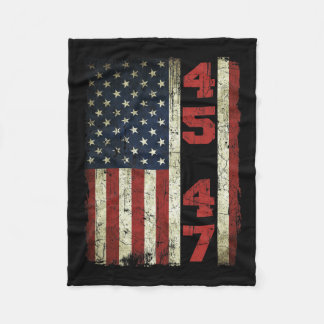 47 Trump Vintage Usa Flag 2024 President Election  Fleece Blanket