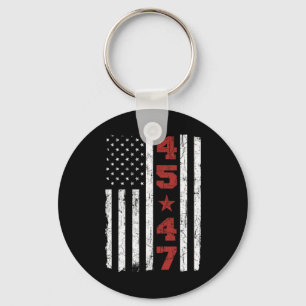 47 Trump Vintage Usa Flag 2024 President Election Keychain