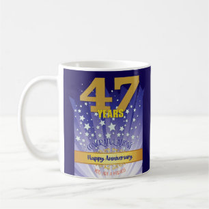 47 Year CUSTOM Recovery Anniversary Bold Numeral Coffee Mug