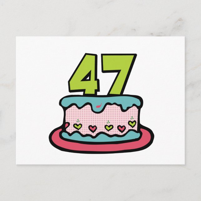 47 Year Old Birthday Cake Postcard (Front)