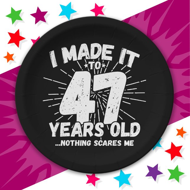 47 Year Old Sarcastic Meme Funny 47th Birthday Paper Plate (Creator Uploaded)
