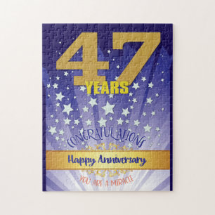 47 Year Recovery Anniversary Bold Numeral Jigsaw Puzzle