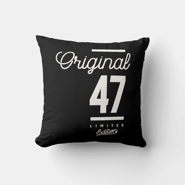 47 Years Old - 47th Birthday Funny Gift Throw Pillow (Front)