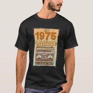 47 Years Old Birthday Decorations 1975 Cassette Ta T-Shirt