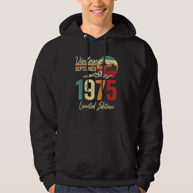 47 Yr Old Vintage September 1975  47th Hoodie (Front)