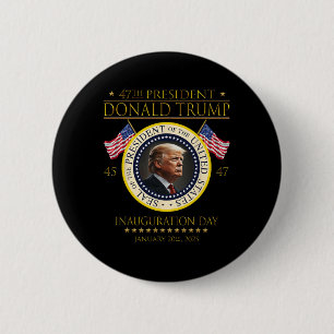 47t President Donald Trump Inauguration Day 2025 M 2 Inch Round Button