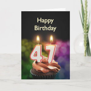 47th Birthday card with Candles