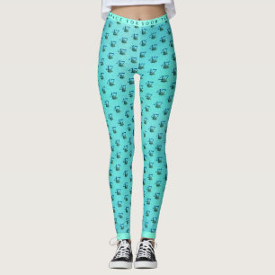 47th Birthday or Anniversary Peacock Feathers Leggings