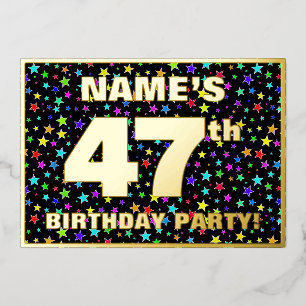 47th Birthday Party — Fun, Colourful Stars Pattern