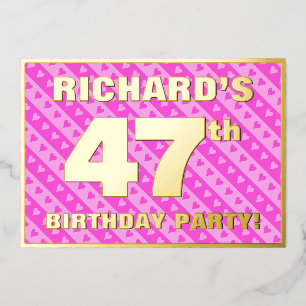47th Birthday Party — Fun Pink Hearts and Stripes