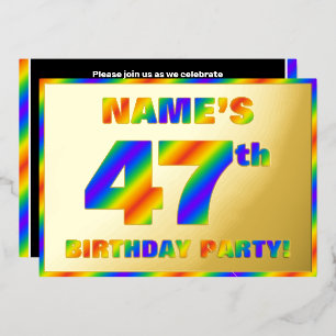 47th Birthday Party — Fun, Rainbow Spectrum “47”