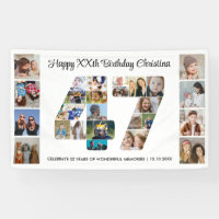 47th Birthday Party Number 47 Photo Collage