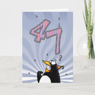 47th Birthday - Penguin Surprise Card