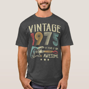47th Birthday Womens Mens Vintage Awesome 1975 Gui T-Shirt