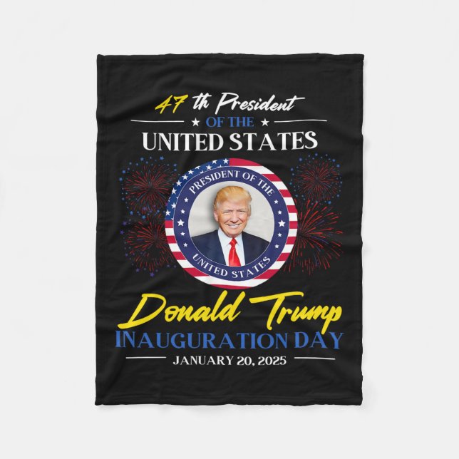 47th President Donald Trump Inauguration Day 2025  Fleece Blanket (Front)