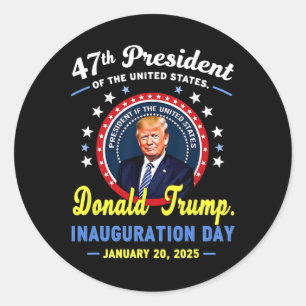 47th President Donald Trump Inauguration Day Classic Round Sticker