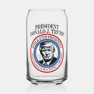 47th President Donald Trump Inauguration Keepsake Can Glass