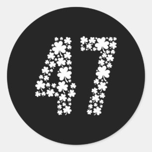 47th President Patrick's Day Trump 47 Shamrock Pat Classic Round Sticker