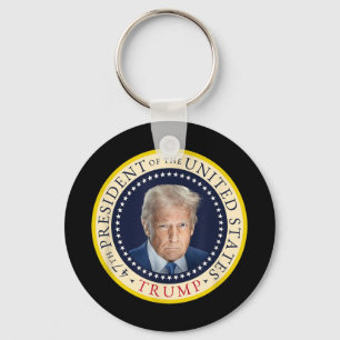 47th President Trump Official Portrait Seal 4th Of Keychain