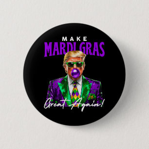 47th President Trump Pop Art Mardi Gras New Orlean 2 Inch Round Button