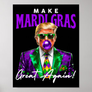 47th President Trump Pop Art Mardi Gras New Orlean Poster
