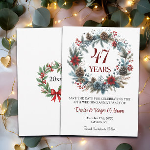 47th Wedding Anniversary Winter Save The Date