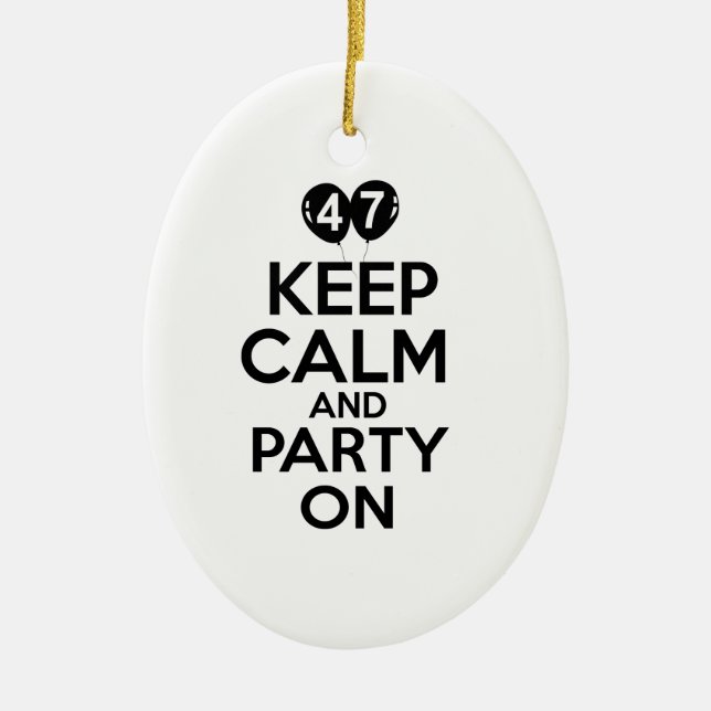 47th year old birthday designs ceramic ornament (Front)