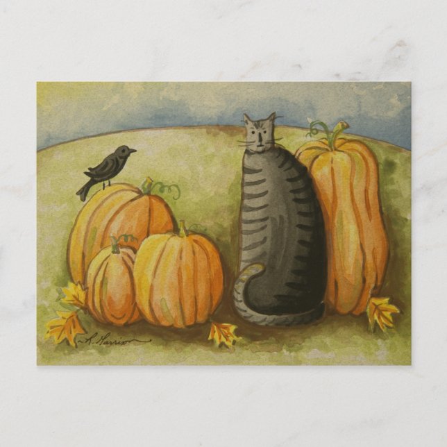 4874 Harvest Cat Postcard (Front)