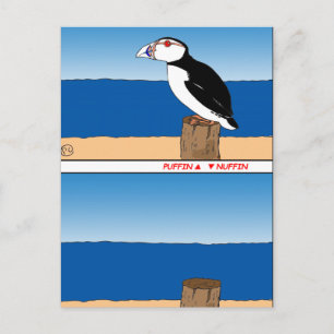 487 Puffin cartoon Postcard
