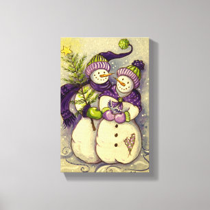4882 Snowmen Christmas Canvas Print