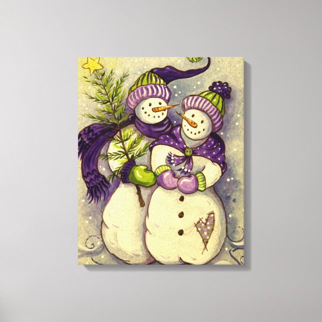 4882 Snowmen Christmas Canvas Print (Front)