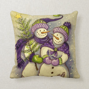 4882 Snowmen Christmas Throw Pillow