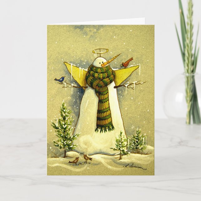 4894 Snow Angel & Birds Christmas Holiday Card (Front)