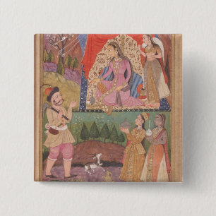 48.6/2 folio 138 Farhad recounts his adventures to 2 Inch Square Button