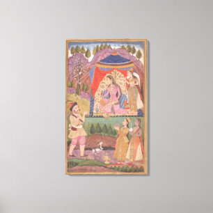 48.6/2 folio 138 Farhad recounts his adventures to Canvas Print
