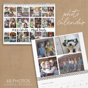 48 Photo - Simple Modern Family Custom Photo Calendar